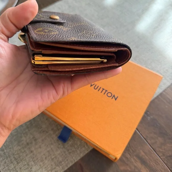 Louis Vuitton Monogram Canvas Snap Card Holder in Brown & Gold - Picture 3 of 15